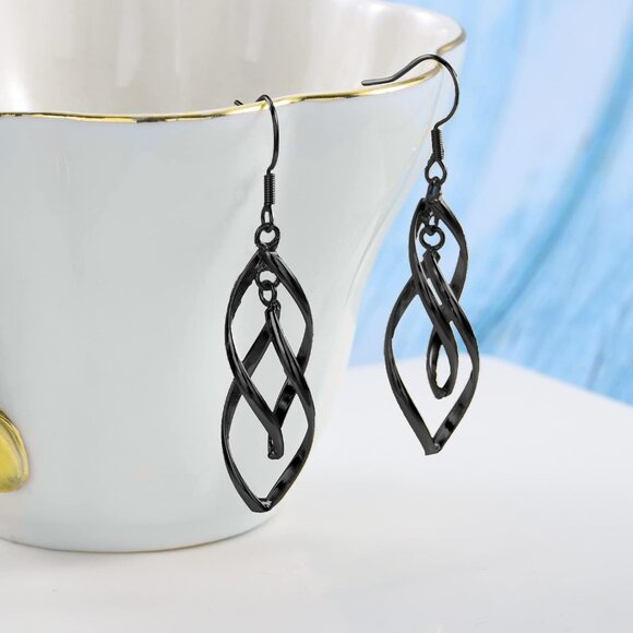 Women's 18K Gold Plated Earrings Wire Cute Classic Infinity With Jewelry Box - Picture 5 of 6